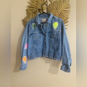 Denim Jacket with Colorful Accents